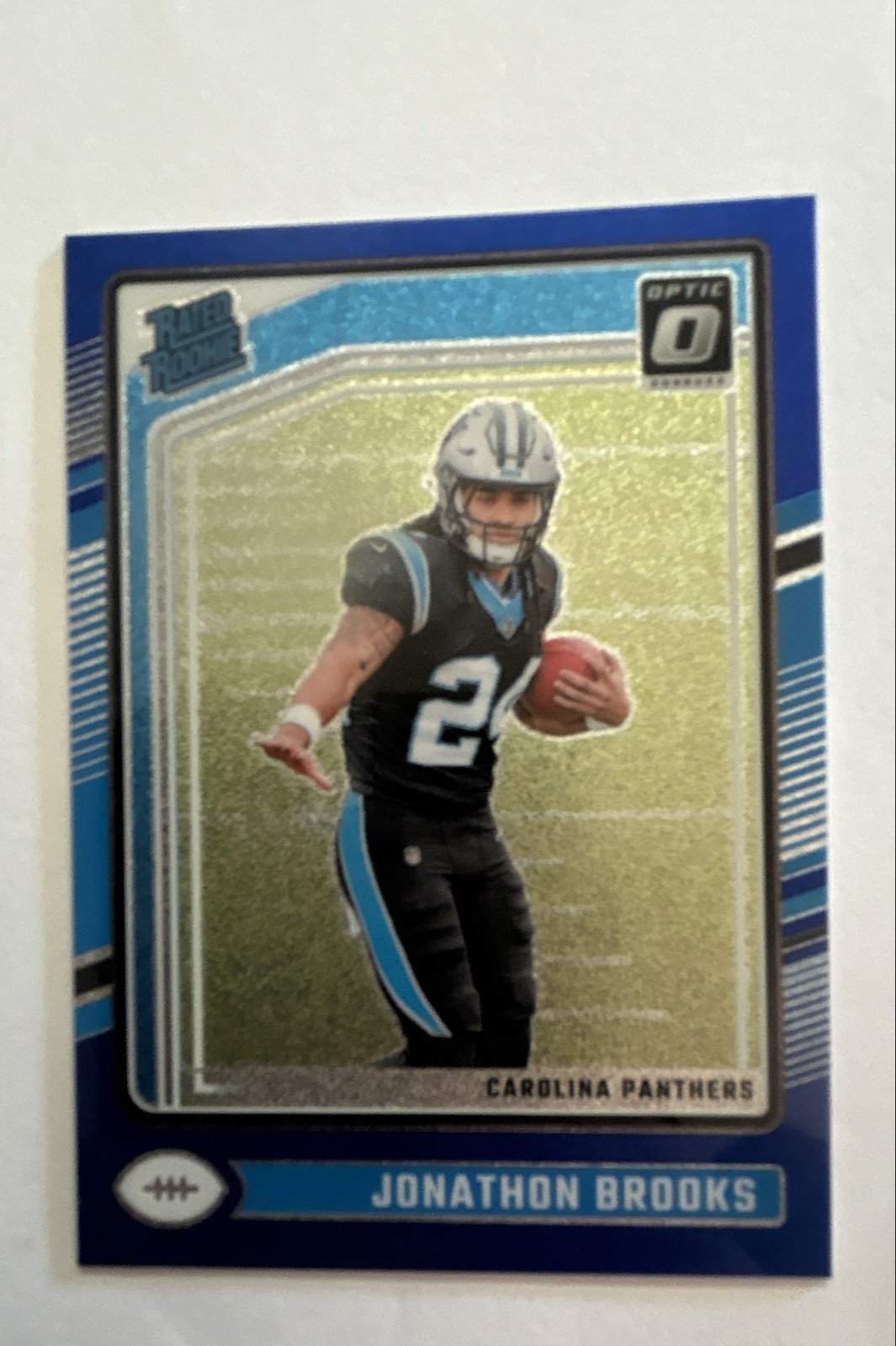 2024 Panini Donruss Optic - Rated Rookie Jonathon Brooks #258 Blue Glitter Prizm