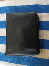 Black Faux Leather Day Timer 7 Ring Planner 92121 11.5" x 19" *NO FRONT EMBLEM*