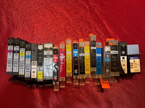 Empty Non & OEM Canon 280/281/CLI-251 Ink Cartridges - Lot of 19- Random Lot