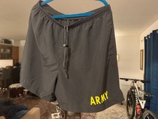 US Army Shorts Mens XL Black PT Physical Fitness Uniform APFU Trunk Used Excel