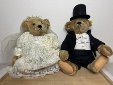STEIFF BRIDE GROOM WEDDING BEARS MOHAIR, BOXES BUTTONS