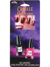Red And Black Crackle Nail Polish Set Costume Accessory