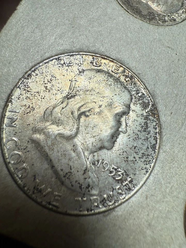 1953 Silver Double Mint Set One Envelope 10 Coins Only Massive Toner Toned - Image 3 of 4