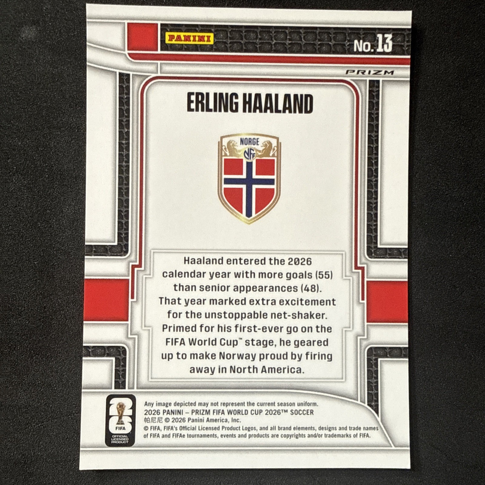 2026 Panini Prizm World Cup Erling Haaland Scorers Club Silver Prizm #13 Norway view 6