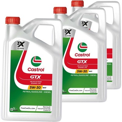 3x 5L CASTROL GTX 5W30 RN17 SYNTHETIK MOTORÖL passend für RENAULT RN17 MB 226.52
