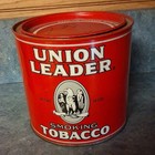 Vintage Union Leader Tobacco Tin 14 oz Round Empty Container Richmond VA — photo 1