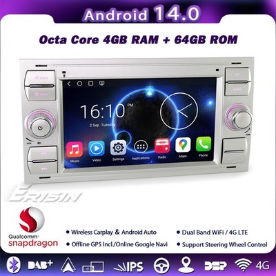 Android 14 Autoradio Carplay Navi Ford S/C-Max Galaxy Focus Kuga Fiesta Transit