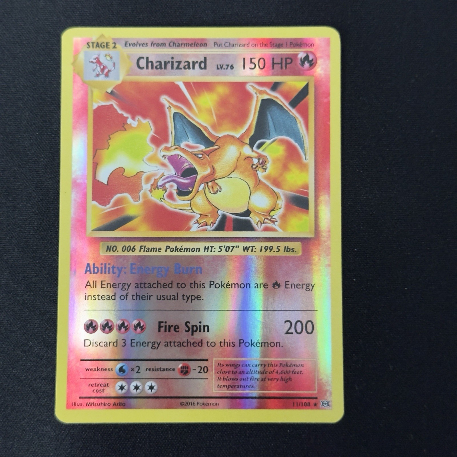 Charizard Lv.76 11/108 - XY Evolutions - Reverse Holo 2016 (NM) Pokemon TCG