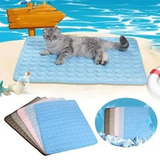 Cooling Dog Mat Summer Pet Bed Ice Silk Pad Washable Cat Puppy Sofa Blanket