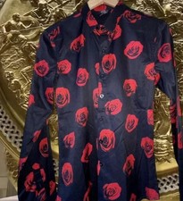McQ Alexander McQueen All-Over Red Rose Graphic Shirt