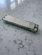 Schylling Harmonica Silver  GREEN Instrument Music musical Open Box