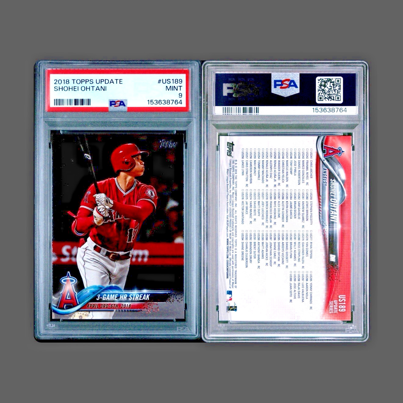 Shohei Ohtani 2018 Topps Update Series Season Highlights #US189 PSA 9 view 3