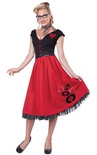 ROCK N ROLL 1950S SWEETHEART ADULT WOMENS FANCY DRESS COSTUME
