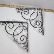 Pair Achla Designs Decorative Scroll Shelf Brackets Wrought Iron B-21