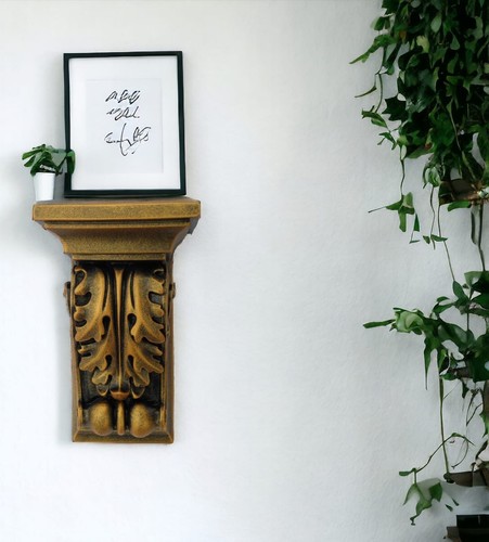 Plaster Corbel , Shelf . Console Ornament (x 1) Gold . home decor Patio Garden - Picture 2 of 8