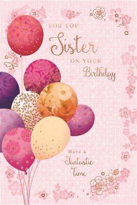 Old English Co. Lovely Sister Birthday Card - Modern Birthday Card For - View #3