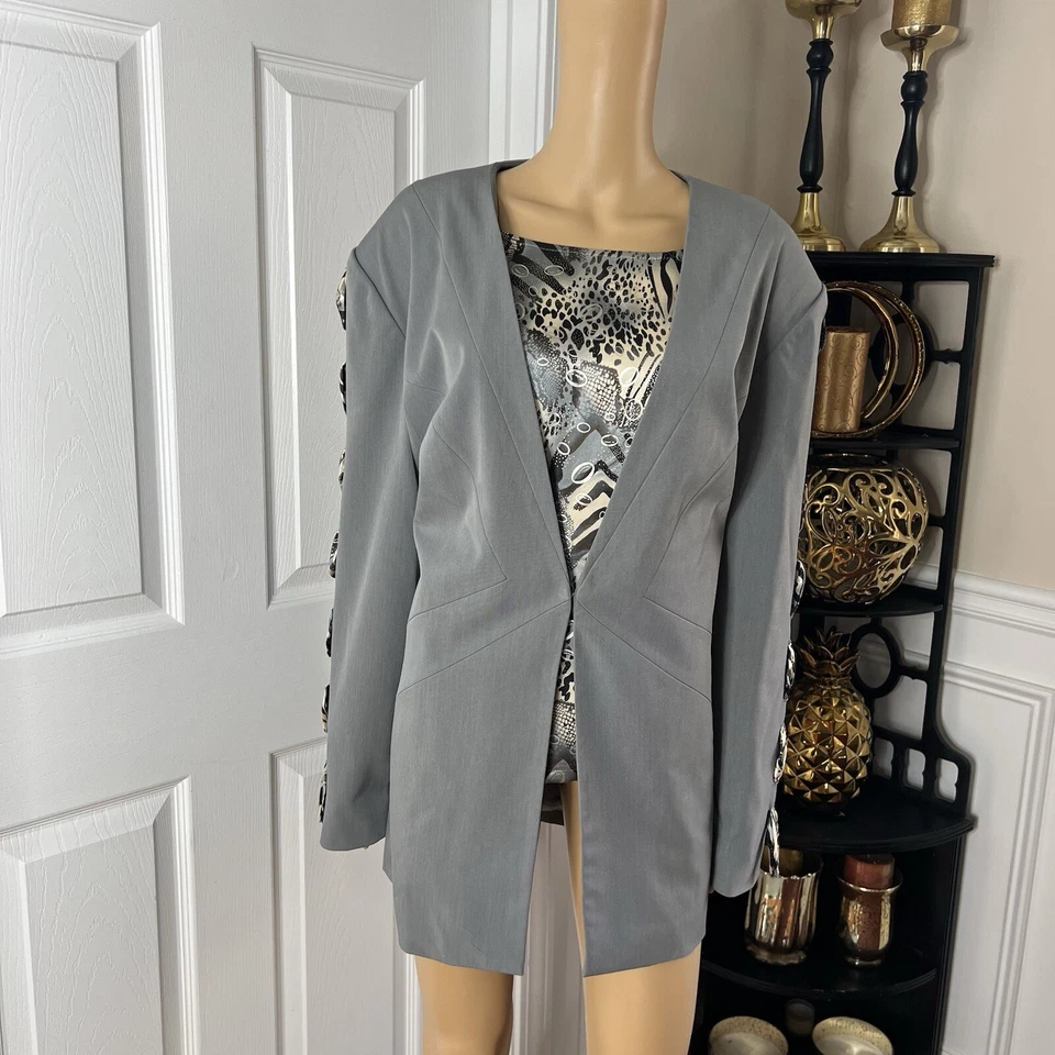 Ben Marc Int 聚酯弹力裤套装上衣 24 橄榄绿色直筒 3 件 全新 — 第 3/4 张图片