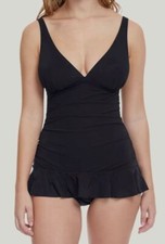 138 Profile by Gottex Women's Black Tutti Frutti Swimdress Swimsuit Size 10D