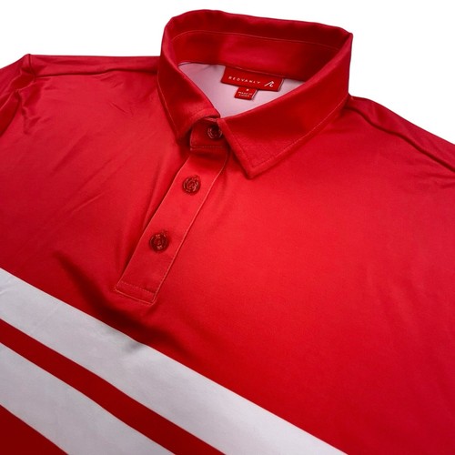 Redvanly Golf Polo Shirt Mens Small Red White Striped Athleisure Performance