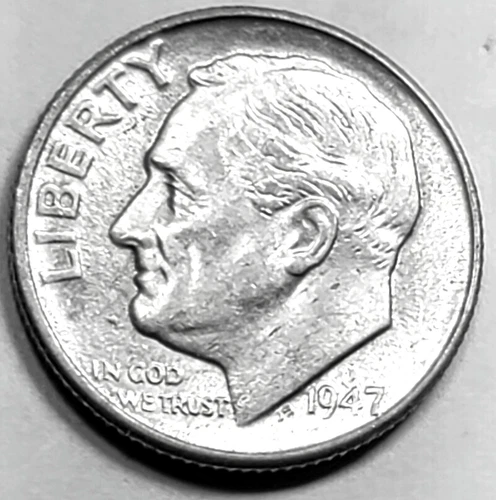 1947-D ROOSEVELT SILVER DIME  BU 90% SILVER US COIN