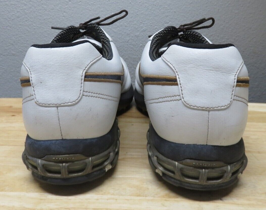 Mens Nike Golf Cleats Shoes Size 11 White Brown 314894-101  display picture 2