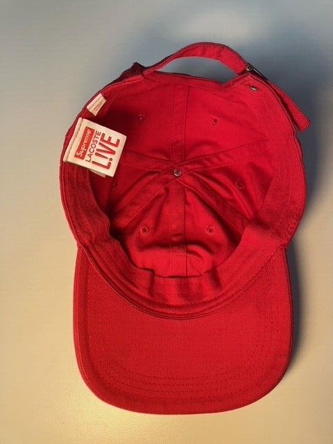 SS18 Supreme x Lacoste Twill 6-Panel cap red hat New With Tag