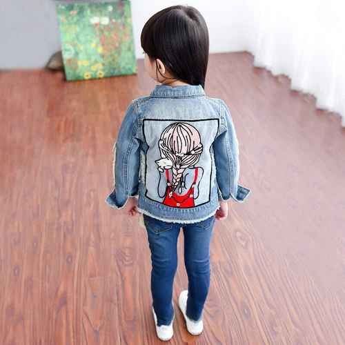 Sequin Toddler Kid Girl Jean Jacket Outdoor Travel School Denim Jacket Coat - Picture 11 of 20