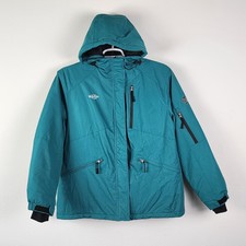 Wantdo Women Sz L Winter Coats Waterproof Ski Snowboarding Thumbholes Teal Green