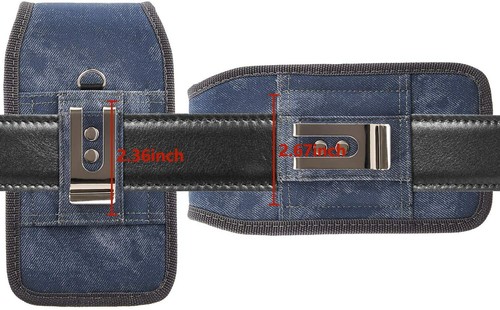 Vertical Belt Holster Phone Case Sturdy Carrying Pouch with Belt Clip Loop Ring - Picture 6 of 15