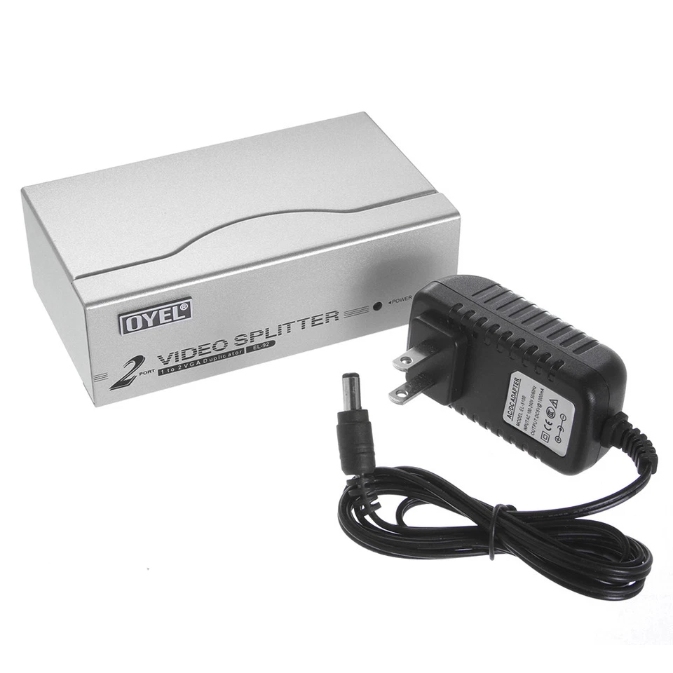 2 Port VGA Switch Box Switcher Video Splitter Selector Monitor PC &Power Supply - Image 2 of 4