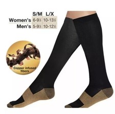 NEW Elite Performance Compression Socks S/M Black Knee High, 2 pair pack
