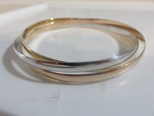 Gold Solid Russian Bangle 9 Carat Multi Colour 4mm NEW IN