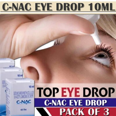 3 X Gouttes Pour Les Yeux NAC (Non Carnosine) - Soin Glaucome - 10ml - Pér. Janv. 2026 - Fab. Inde