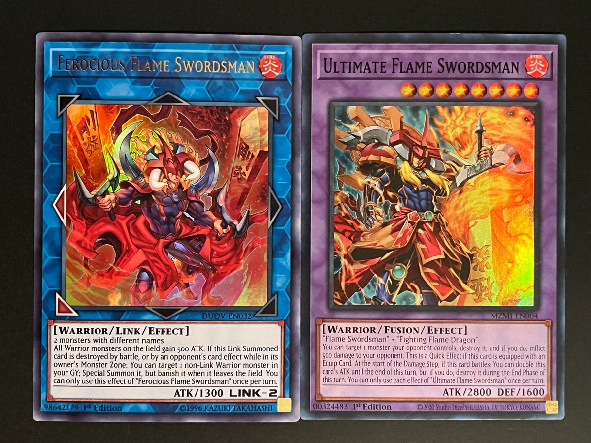 YUGIOH FLAME SWORDSMAN DECK- FIGHTING- FIRE- FUSION ARMAMENT-SALAMANDRA-  BLUE NM | eBay