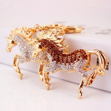 Horse Animal Crystal Rhinestone Keyring Keychain Car Handbag Bag Key Chain Rings