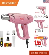 1800W Heat Gun with Dual Temperature Settings & 6 Nozzles for Crafts & Repairs