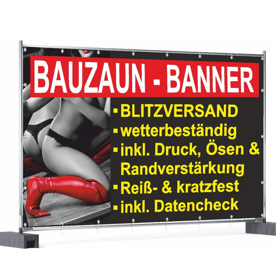 Bauzaunbanner Bauzaunplane Bauzaun Werbebanner Werbeplane Mesh Druck Baustelle - Bild 1 von 1
