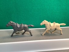 TWO 1950'S MARX 60MM VINYL CHUBBY WESTERN HORSES