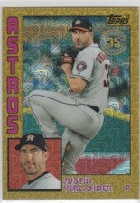 2019 Update 1984 Topps Chrome Gold Refractor 05/50 Justin Verlander Astros
