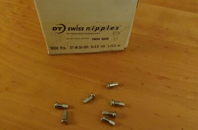 5000 Messing Nippel Speichennippel DT SWISS 2,0 x 12 mm  Rundkopf