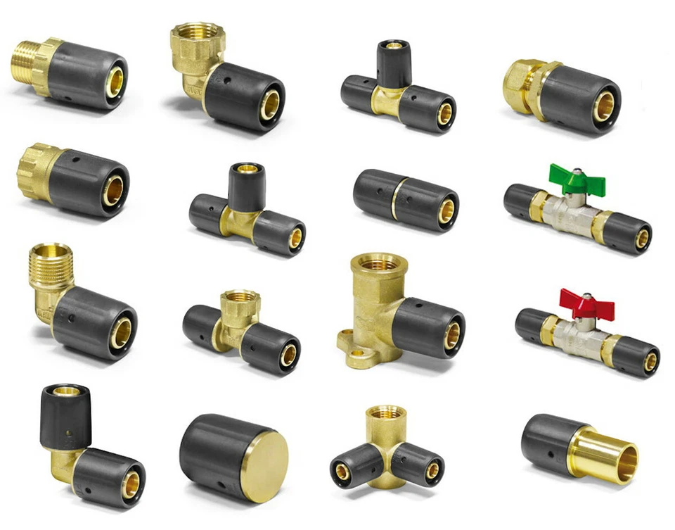 MARKENLOS Pipetec System-Steckfitting Fitting DVGW Verbundrohr Winkel T-Stück Übergang