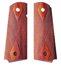 COLT 1911 Solid Rosewood Checkered Ambi Cut Grips - Original