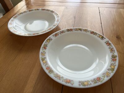 2 x VINTAGE PYREX CORNING 'SPICE OF LIFE' SUPPEN-/MÜSLI-/PASTASCHALEN 22cm