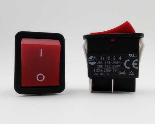 KEDU HY12-9-3 6 Pins Rocker Switch (ON)-Off-(ON) Arc Push Button Switches