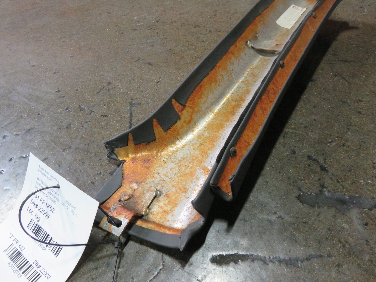 Ferrari 575, LH, Left, C-Pillar Trim Panel, Used, P/N 64751400