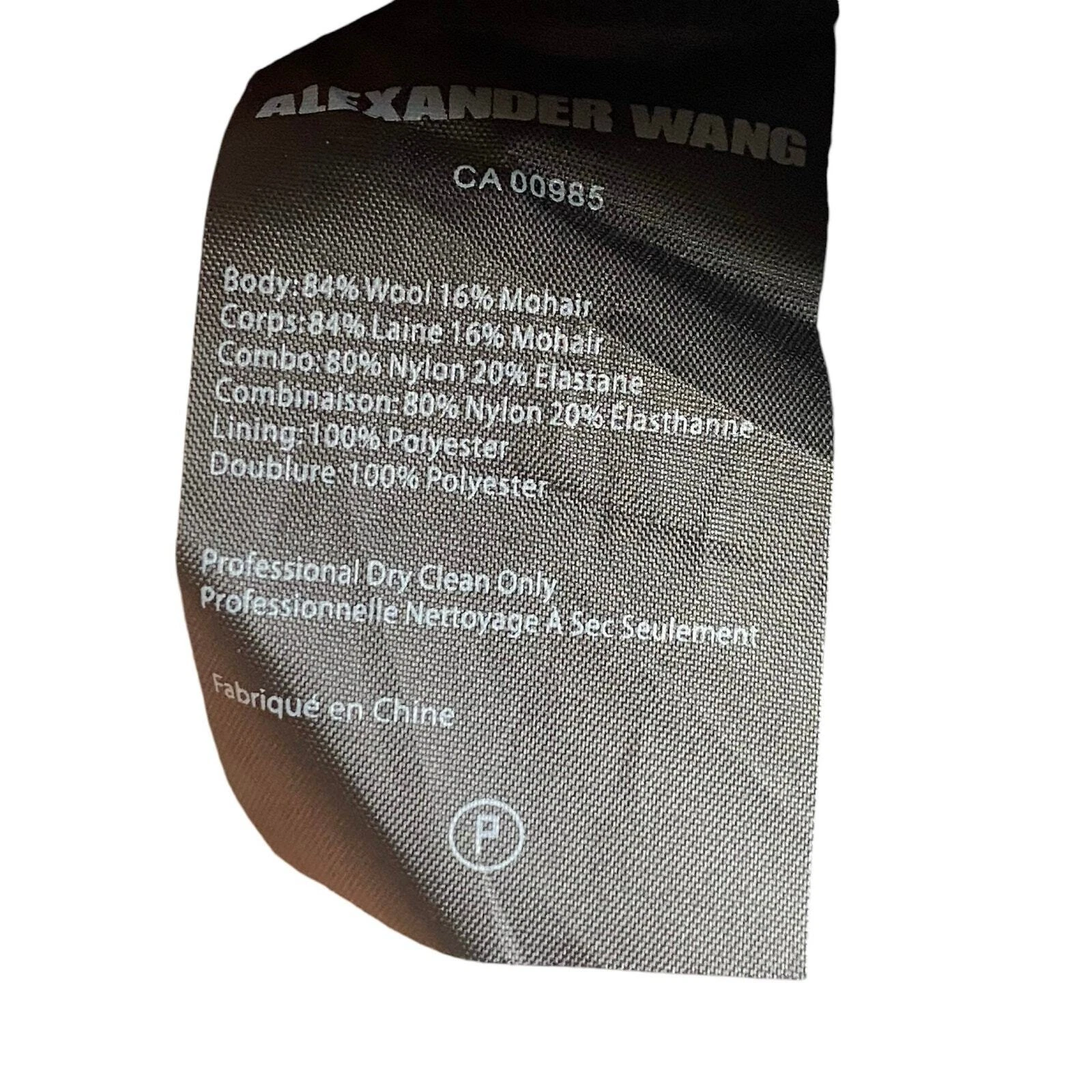 Abito smoking Alexander Wang decostruito cravatta davanti monospalla grigio taglia 4