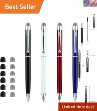 Stylus Pen Metal 5.5" 2-in-1 Hybrid Mesh Tips for Touch Screens, 4 Pack