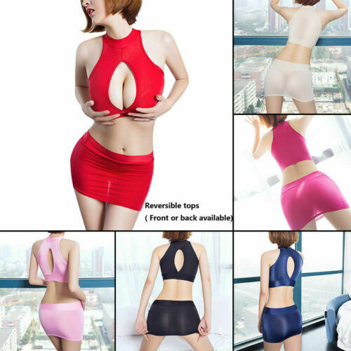 Sexy Mini Falda Vestido Corto Top Busto Lencería Prendas para club nocturno ceñido al cuerpo Micro Mujeres - Imagen 2 de 18