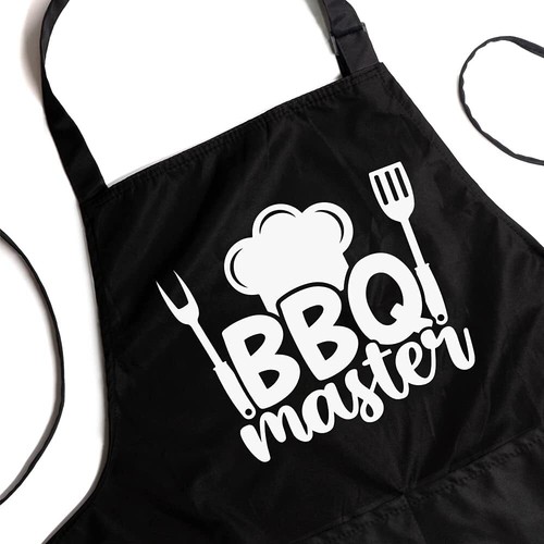 BBQ Master Funny BBQ Apron for Men Women Black Adjustable Waterproof Cooking ... - Picture 3 of 5