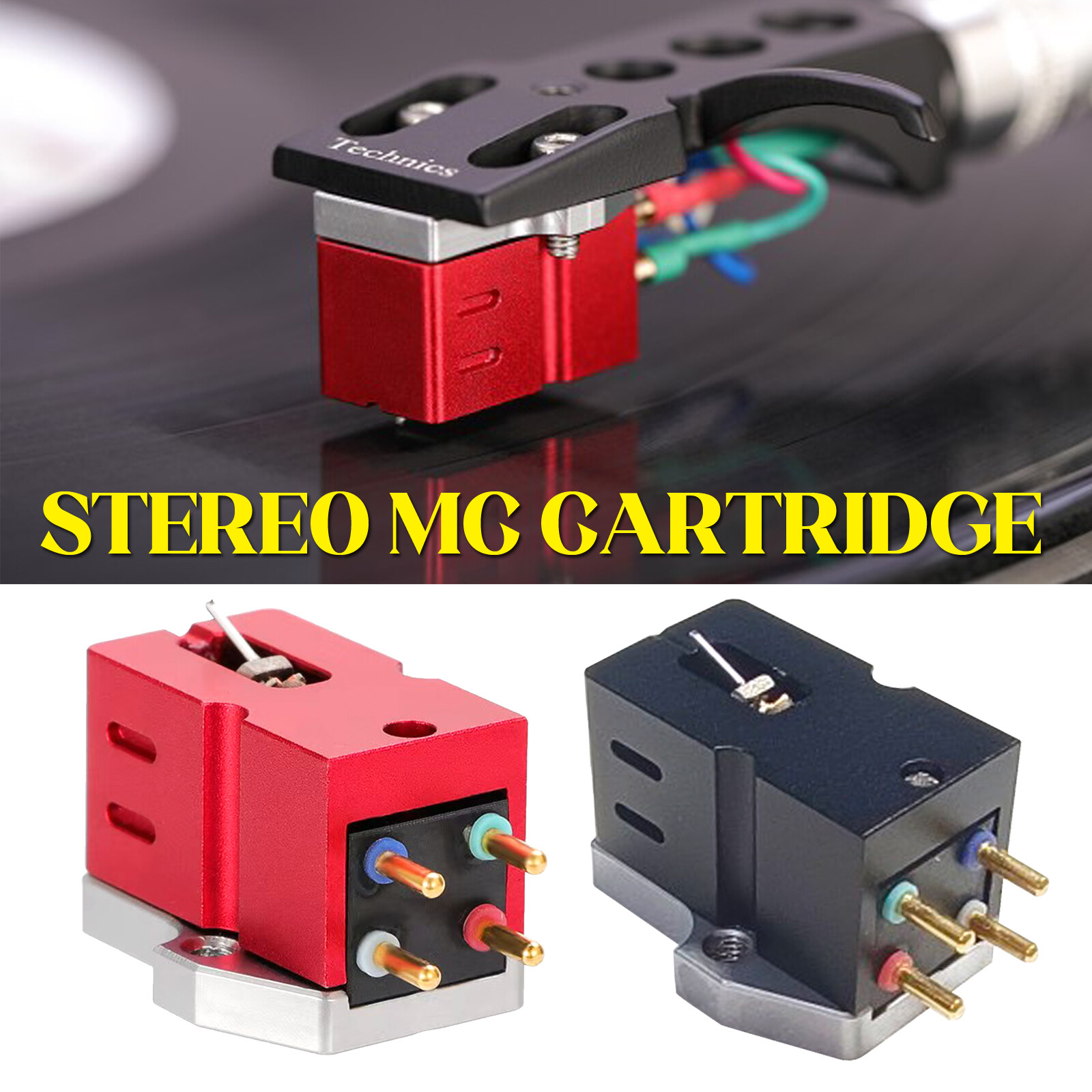 Black silver aluminum moving coil cartridge mc cartridge For turntable tonrarm